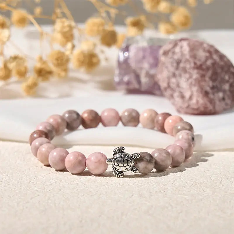 Fortune Jewel Turtle Design Zebra Jasper Protection Bracelet Fortune Jewel