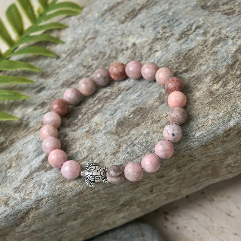 Fortune Jewel Turtle Design Zebra Jasper Protection Bracelet Fortune Jewel