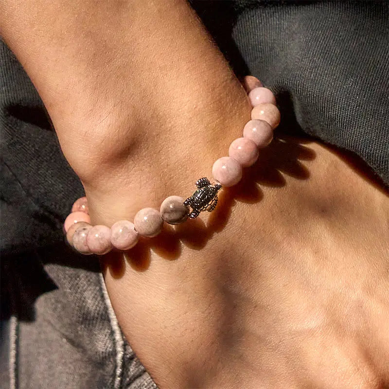 Fortune Jewel Turtle Design Zebra Jasper Protection Bracelet Fortune Jewel