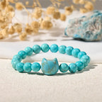 Fortune Jewel Natural Cat Turquoise Strength Beads Bracelet Fortune Jewel