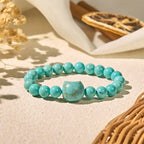 Fortune Jewel Natural Cat Turquoise Strength Beads Bracelet Fortune Jewel