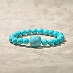 Fortune Jewel Natural Cat Turquoise Strength Beads Bracelet Fortune Jewel
