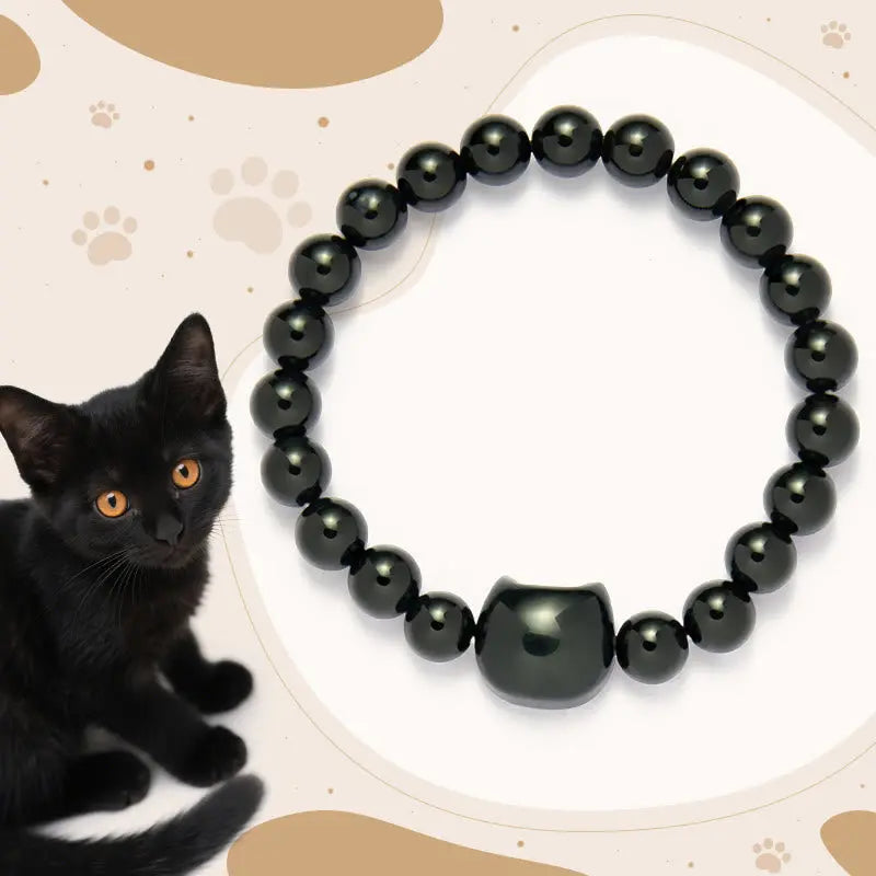 Buddha Stones "Wishing You Strength and Protection" Cat Onyx Bracelet Includes Gift Message Card Fortune Jewel