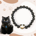 Fortune Jewel Black Cat Natural Black Onyx Ceramic Kitten Fortune Bracelet Fortune Jewel