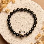 Fortune Jewel Black Cat Natural Black Onyx Ceramic Kitten Fortune Bracelet Fortune Jewel