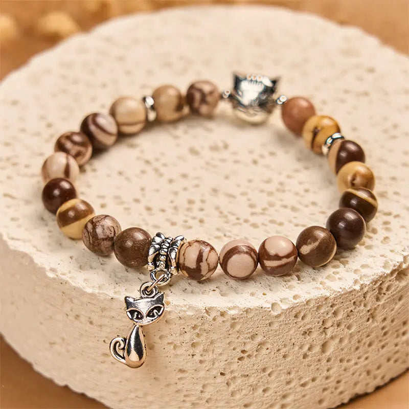 Fortune Jewel Zebra Jasper Agate Bead Positive Bracelet Fortune Jewel