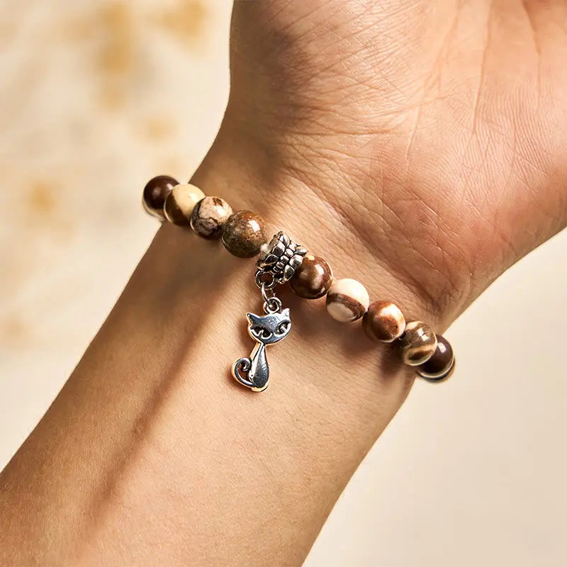 Fortune Jewel Zebra Jasper Agate Bead Positive Bracelet Fortune Jewel
