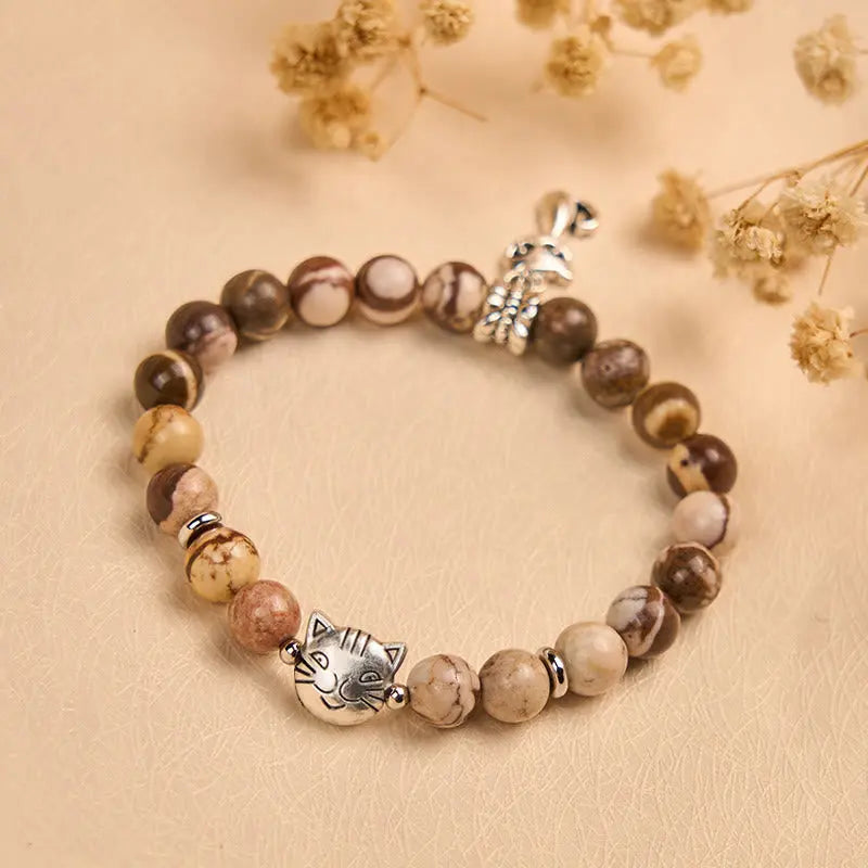 Fortune Jewel Zebra Jasper Agate Bead Positive Bracelet Fortune Jewel