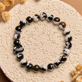 Fortune Jewel Black and White Cat Fire Agate Confidence Bracelet Fortune Jewel