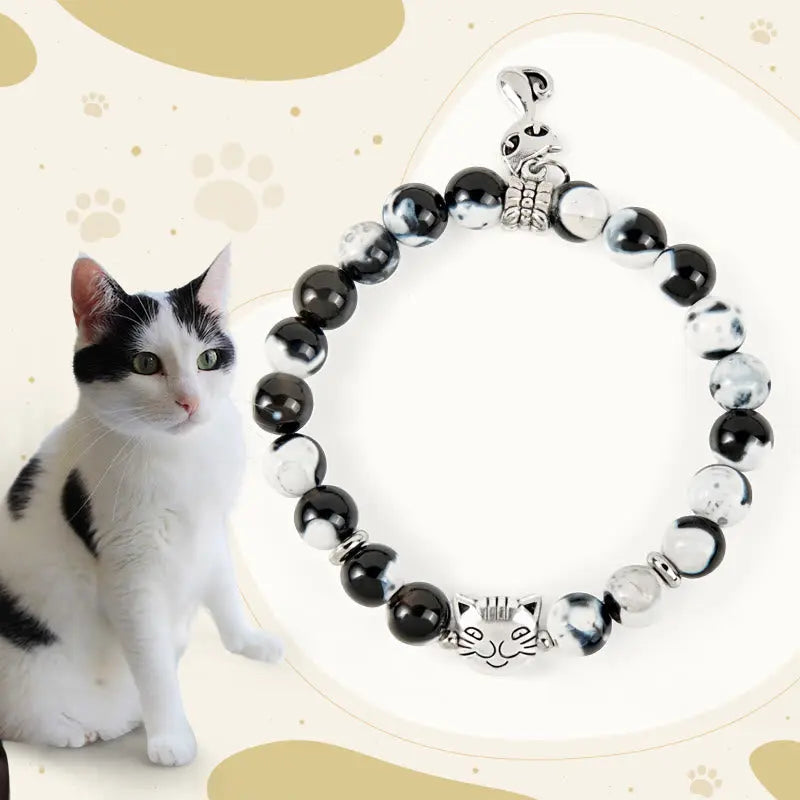 Fortune Jewel "Sending Love and Joy to Your Cat" Cat Agate Bracelet Includes Gift Message Card Fortune Jewel