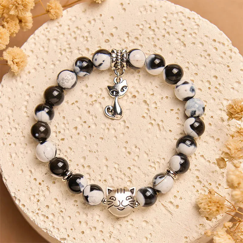 Fortune Jewel "Sending Love and Joy to Your Cat" Cat Agate Bracelet Includes Gift Message Card Fortune Jewel