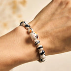 Fortune Jewel Calico Cat Natural Stone Ceramic Kitten Head Strength Bracelet Fortune Jewel