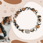 Fortune Jewel 925 Sterling Silver Calico Cat Stone Bead Bracelet Fortune Jewel