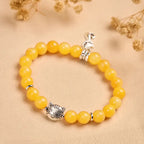 Fortune Jewel Orange Tabby Cat Yellow Chalcedony Positivity Bracelet Fortune Jewel