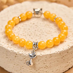 Fortune Jewel Orange Tabby Cat Yellow Chalcedony Positivity Bracelet Fortune Jewel
