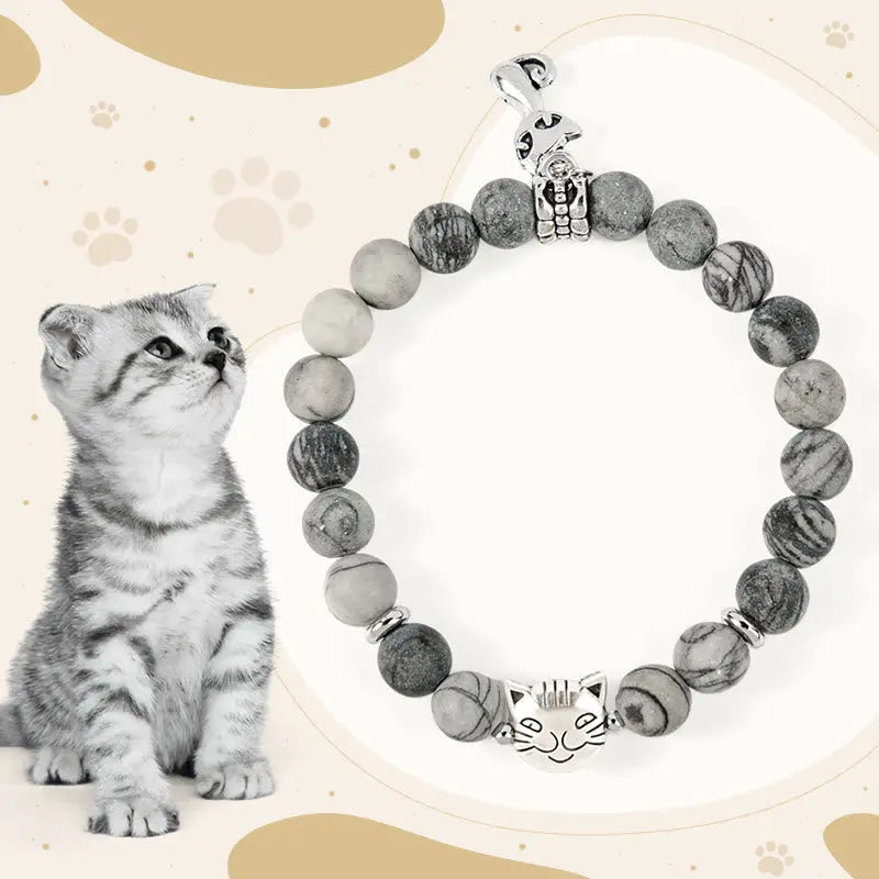 Fortune Jewel "Wishing Love and Safety for Your Cat" Grey Tabby Bracelet Includes Gift Message Card Fortune Jewel