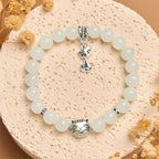 Fortune Jewel White Cat White Jade Luck Blessing Bracelet Fortune Jewel