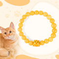 Fortune Jewel Orange Tabby Cat Yellow Chalcedony Ceramic Kitten Joy Bracelet Fortune Jewel