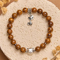 Fortune Jewel Natural Stone Kitten Cat Head Protection Bracelet Fortune Jewel