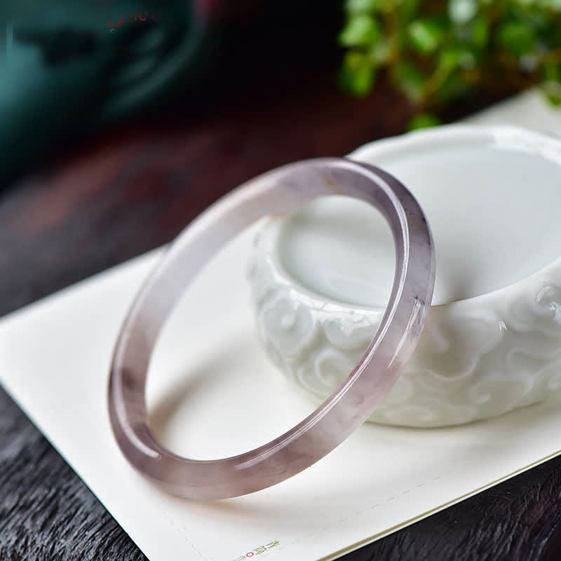 Fortune Jewel Purple Golden Silk Jade Wealth Bracelet Bangle