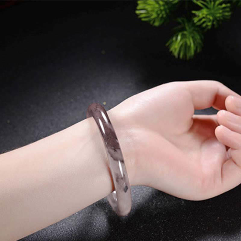 Fortune Jewel Purple Golden Silk Jade Wealth Bracelet Bangle