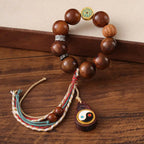 Fortune Jewel Tibet Lightning Struck Jujube Wood Yin Yang Luck Bracelet Fortune Jewel