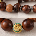 Fortune Jewel Tibet Lightning Struck Jujube Wood Yin Yang Luck Bracelet Fortune Jewel