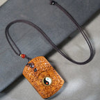 Fortune Jewel Lightning Struck Jujube Wood Dragon Yin Yang Bagua Protection Necklace Pendant Fortune Jewel