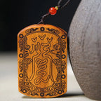 Fortune Jewel Lightning Struck Jujube Wood Dragon Yin Yang Bagua Protection Necklace Pendant Fortune Jewel