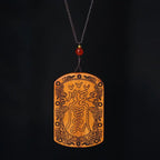 Fortune Jewel Lightning Struck Jujube Wood Dragon Yin Yang Bagua Protection Necklace Pendant Fortune Jewel