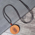 Fortune Jewel Lightning Struck Jujube Wood Yin Yang Bagua Luck Necklace Pendant Fortune Jewel