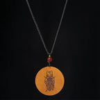 Fortune Jewel Lightning Struck Jujube Wood Yin Yang Bagua Luck Necklace Pendant Fortune Jewel