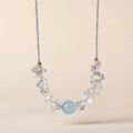 Fortune Jewel Irregular White Crystal Aquamarine Bead Healing Necklace Pendant Fortune Jewel
