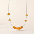 Fortune Jewel White Crystal Bead Irregular Amber Clarity Necklace Pendant Fortune Jewel