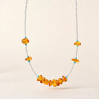 Fortune Jewel White Crystal Bead Irregular Amber Clarity Necklace Pendant Fortune Jewel