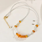 Fortune Jewel White Crystal Bead Irregular Amber Clarity Necklace Pendant Fortune Jewel