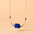 Fortune Jewel White Crystal Lazurite Healing Meditation Necklace Pendant Fortune Jewel