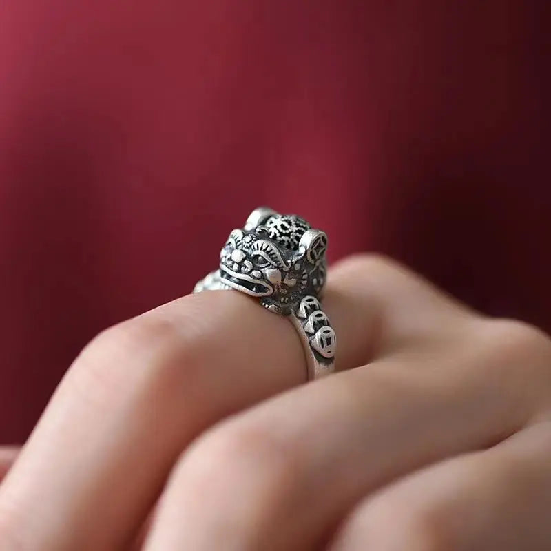 Fortune Jewel Lucky FengShui PiXiu Copper Coin Rotatable Ring Fortune Jewel