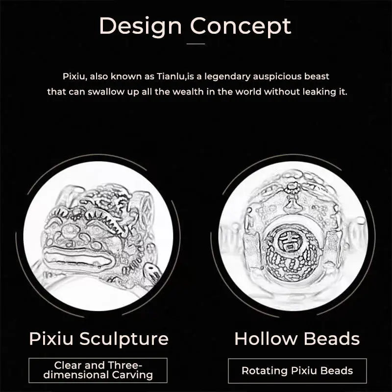 Fortune Jewel Lucky FengShui PiXiu Copper Coin Rotatable Ring Fortune Jewel