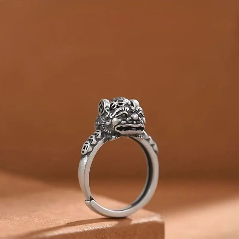 Fortune Jewel Lucky FengShui PiXiu Copper Coin Rotatable Ring Fortune Jewel