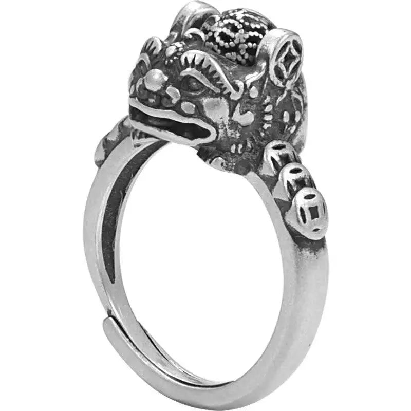 Fortune Jewel Lucky FengShui PiXiu Copper Coin Rotatable Ring Fortune Jewel