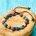 Fortune Jewel Colorful Lava Rock Support Bracelet Fortune Jewel