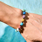 Fortune Jewel Colorful Lava Rock Support Bracelet Fortune Jewel