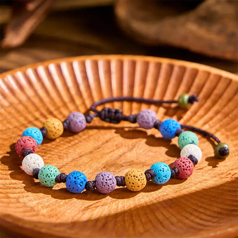 Fortune Jewel Colorful Lava Rock Support Bracelet Fortune Jewel