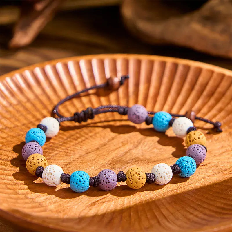 Fortune Jewel Colorful Lava Rock Support Bracelet Fortune Jewel