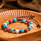 Fortune Jewel Colorful Lava Rock Support Bracelet Fortune Jewel