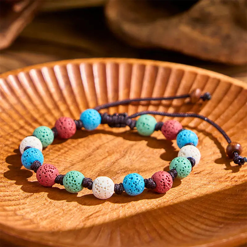 Fortune Jewel Colorful Lava Rock Support Bracelet Fortune Jewel