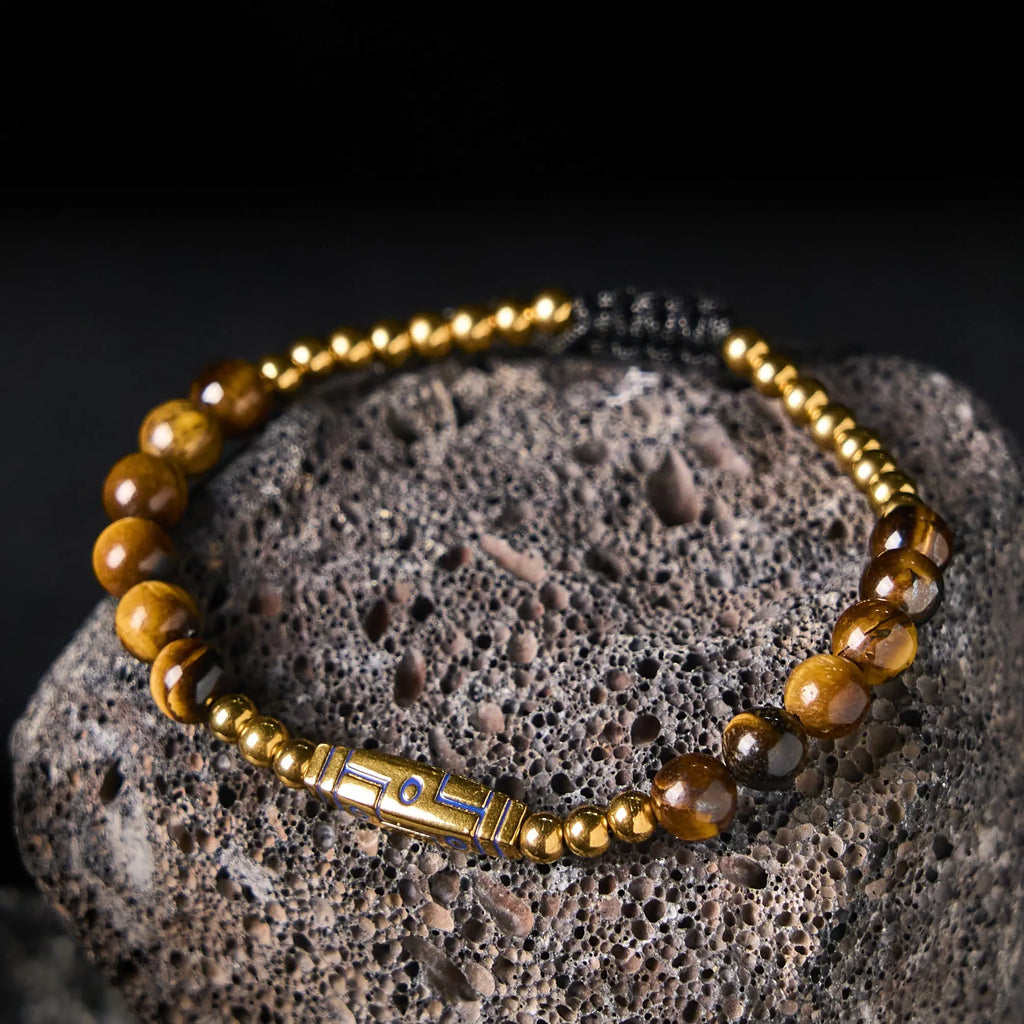 Fortune Jewel Cute Bone Pattern Tiger Eye Courage Beads Bracelet Fortune Jewel
