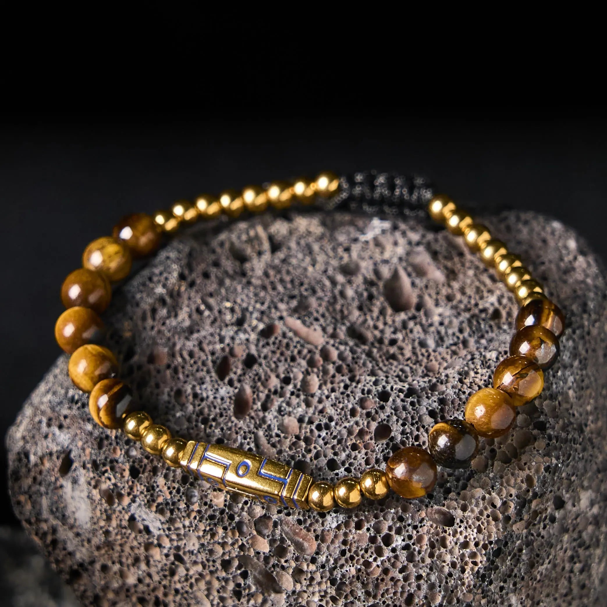 Fortune Jewel Cute Bone Pattern Tiger Eye Courage Beads Bracelet Fortune Jewel