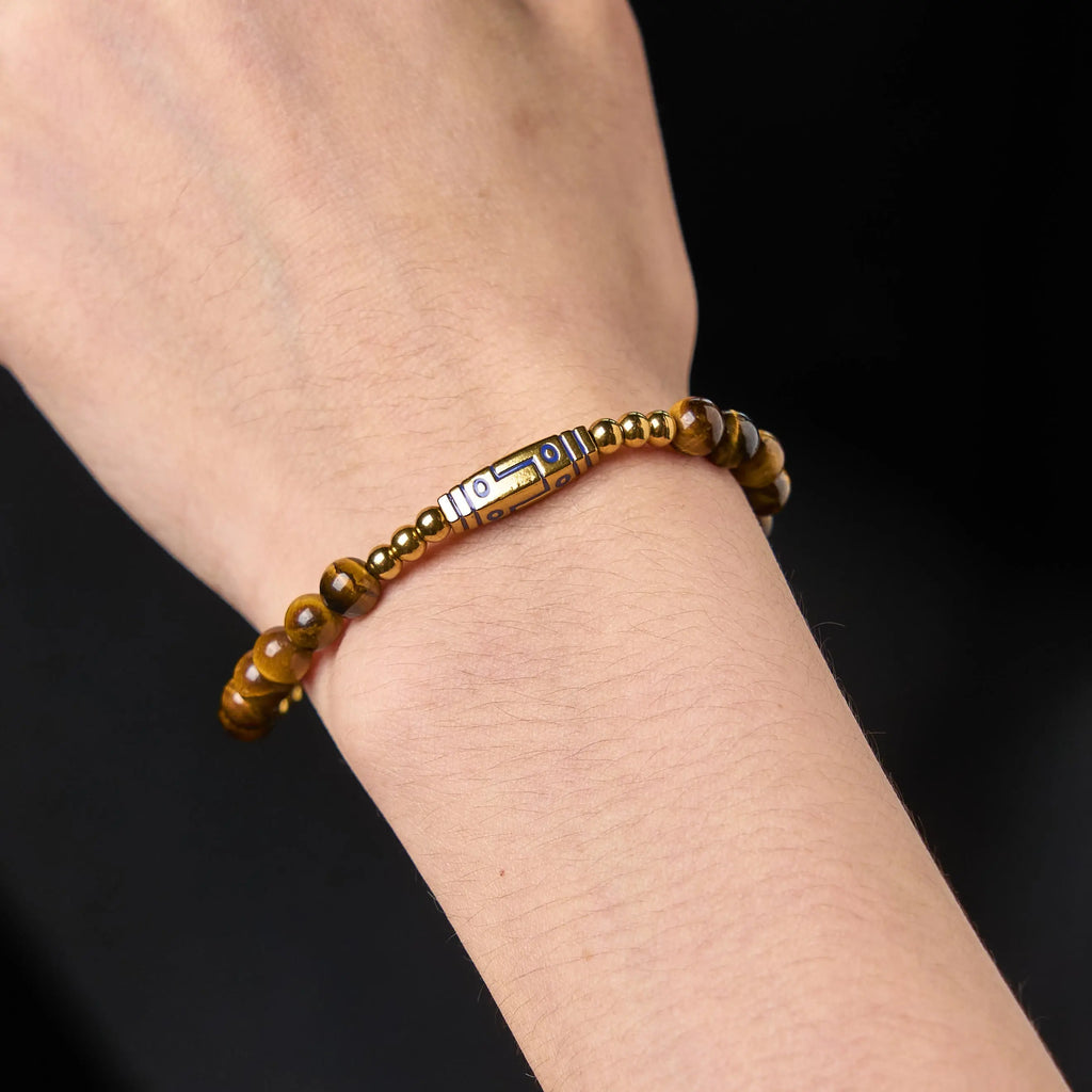 Fortune Jewel Cute Bone Pattern Tiger Eye Courage Beads Bracelet Fortune Jewel